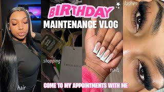 BIRTHDAY MAINTENANCE VLOG HAIR  NAILS  LASHES  WAX  SHOPPING amp MORE [upl. by Ellimac557]