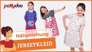 Kinderkleider aus Jersey selber nähen  Nähen für Anfänger [upl. by Sreip]