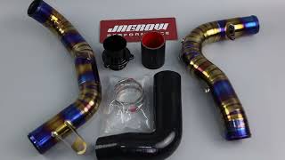 Titanium Charge Pipe with Turbo Muffler Delete for Audi 20T MK8 MK775 Volkswagen GolfGTIR EA888 [upl. by Lednor89]