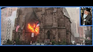 Filmed from the beginning Serbian Cathedral St Sava NYC burns down [upl. by Ylicic]