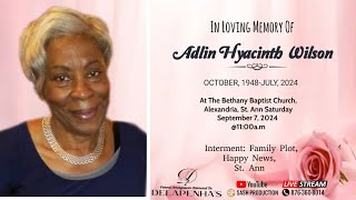 Thanksgiving Service for the Life of Adlin Hyacinth Wilson [upl. by Kurt]