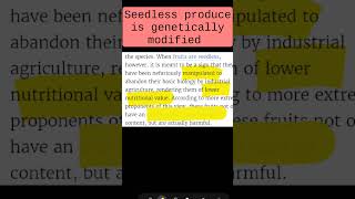 Seedless fruit Convenient Safe gmo foodanddrink healthy seeded [upl. by Derag311]