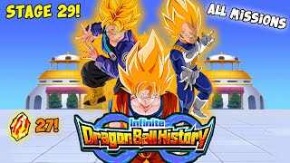 ALL MISSIONS INFINITE DRAGON BALL HISTORY STAGE 29 SUPER SAIYANS Dragon Ball Z Dokkan Battle [upl. by Llenrap]