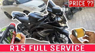 Finally R15 V3 service guide  All details service cost of r15 v2  r15 v3  r15 v4 bikeservice [upl. by Horne111]