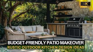 BudgetFriendly Patio Makeover amp Rustic Outdoor Kitchen Design Ideas for Dream Spaces [upl. by Malan]