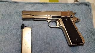 Golden Eagle 1911 Full Metal Chrome Gas Blowback Pistol GBB Gel Blaster [upl. by Merola503]