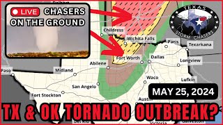 🔴 LIVE CHASING  Tornado Outbreak Potential  Oklahoma Texas Kansas May 25 2024 CJAS [upl. by Nerrot]