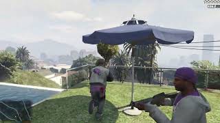 GTA 5  Ballas Five Star Cop Battle At Franklins Mansion [upl. by Letta]