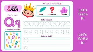 Alphabet tracing for toddlers  learn alphabet tracing  Tracing alphabet Q  Tracing abc worksheet [upl. by Nayve]