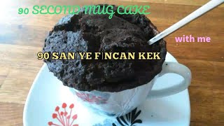 🎂☕ 90 SANİYE de Mikrodalga da Fincan KEK🍀 YUMURTASIZ [upl. by Martres]