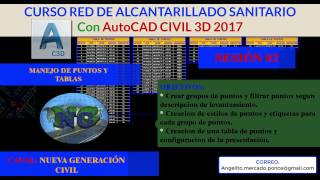 S2 CURSO RED DE ALCANTARILLADO SANITARIO CON CIVIL 3D 2017 [upl. by Lebazej]