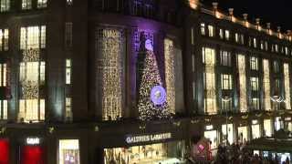 Inauguration du sapin de Noël des Galeries Lafayette Strasbourg [upl. by Cutler]