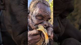 Thats breakfast😋 Roots Food Chief hadzabe eating their foodbushmen africa [upl. by Enirol911]