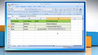 CONCATENATE Function in Excel 2007 [upl. by Niles]