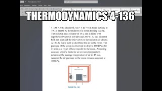 Thermodynamics 4136 A wellinsulated 3m × 4m × 6m room initially at 7°C is heated by the [upl. by Calva776]