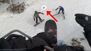 THROWING SNOWBALLS AT RANDOMS Snow edition pt4 [upl. by Kcirttap460]