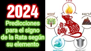 HOROSCOPO CHINO 2024  Predicciones para el signo de la Rata según su elemento para el año 2024 [upl. by Mimi]