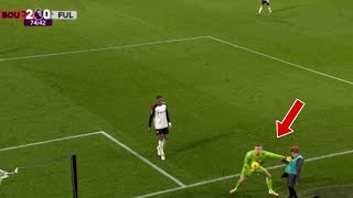 Bernd Leno PUSHES Ballboy Vs Bournemouth [upl. by Yokum519]