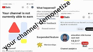 demonetisation YouTube channel kya hua  reuse content mistake [upl. by Adalbert]