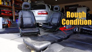 Leather Seat Restoration  Honda Rough Leather Texture Part 1 [upl. by Atikir]