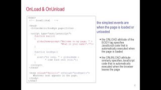 JavaScript How to use Onload Onunload [upl. by Arhna609]