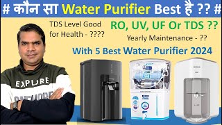 Top 5 Best Water Purifier 2024 in India  Best Water Purifier 2024 for Home [upl. by Airotnes]