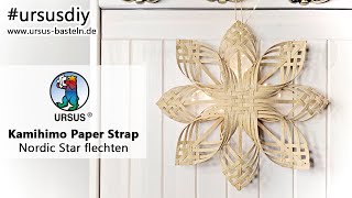 Weihnachtsstern Nordic Star flechten  Einfache Step by Step DIY Anleitung mit Kamihimo Paper Strap [upl. by Suu801]