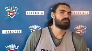 Steven Adams talks about the recent play of Alex Abrines [upl. by Prader880]