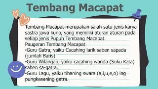 Materi Pembelajaran  Bahasa jawa kelas 6 SDMI quotTembang Macapatquot [upl. by Llenrep503]