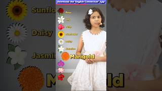 10 Flower Names in English 🌻  Kids English Words  Adi Keshari Connection shorts [upl. by Agnola]