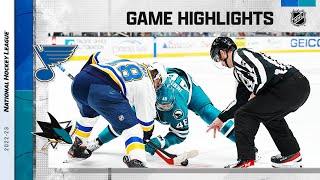 Blues  Sharks 32  NHL Highlights 2023 [upl. by Romaine]