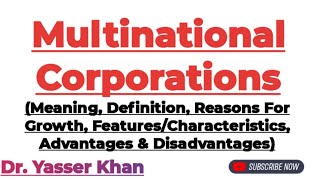 Multinational Corporation  Advantages amp Disadvantages Of Multinational Companies  Economics  CUET [upl. by Amej]