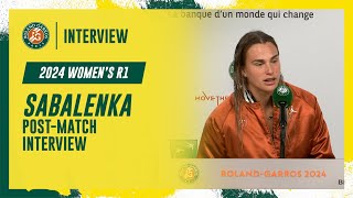 Sabalenka Round 1 postmatch interview  RolandGarros 2024 [upl. by Callie920]