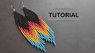 Beaded Fringe Earrings Tutorial How to make beaded fringe earrings step by step [upl. by Yraek]