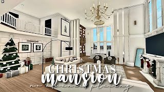 Bloxburg No Advanced Placing Christmas Family Mansion 333k  No Large Plot  Winter House Build [upl. by Attesoj]