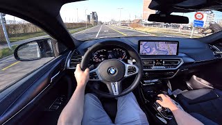 New BMW X4 M40d 2022 Test Drive POV [upl. by Nnylacissej]