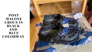 Post Malone crocs review and on feet in black and blue colorway [upl. by Maggio]