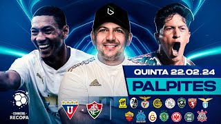 PALPITES DE FUTEBOL PARA HOJE 22 02 2024 QUINTAFEIRA  BILHETE PRONTO  Boleiros Tips [upl. by Ahsikel]