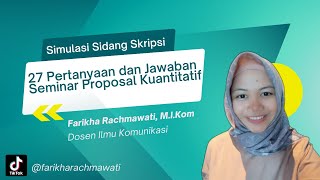 27 Pertanyaan Seminar Proposal Skripsi Kuantitatif [upl. by Stoneman905]