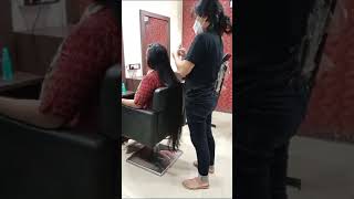 cutting knee length long hair at my palour [upl. by Risteau38]