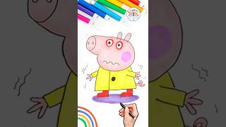 Peppa Pig George Drawing  How to Draw George Pig Catches a Cold 🌈🐽 peppapig shorts forkids [upl. by Atinyl]