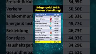 Bürgergeld Höhe nach Posten in 2025 [upl. by Yhtommit155]