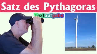 Satz des Pythagoras  Textaufgaben – Windrad [upl. by Sirama]