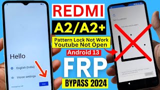 Redmi A2A2 FRP Bypass Android 13 New Trick 2024  Redmi A2 Google Account Bypass  100 Ok [upl. by Sagerman]