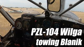 PZL104 Wilga towing L13 Blanik glider RL [upl. by Eldwen895]