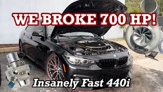 INSANE 700 BHP UPGRADED TURBO BMW 440i  B58 POWER  DYNO DAY4 [upl. by Duvall]