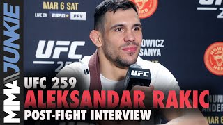 Aleksandar Rakic reveals Dana White conversation after win  UFC 259 postfight [upl. by Welch]