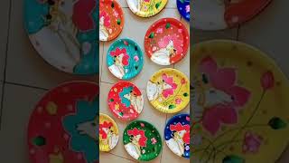 Plate Painting  Fevicryl Acrylic Colours  Hobby Ideas [upl. by Eerased]