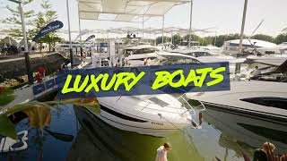 Sanctuary Cove Boat Show  Luxury Boats on Water 6s [upl. by Rotsen]