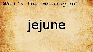 Jejune Meaning  Definition of Jejune [upl. by Dafodil128]